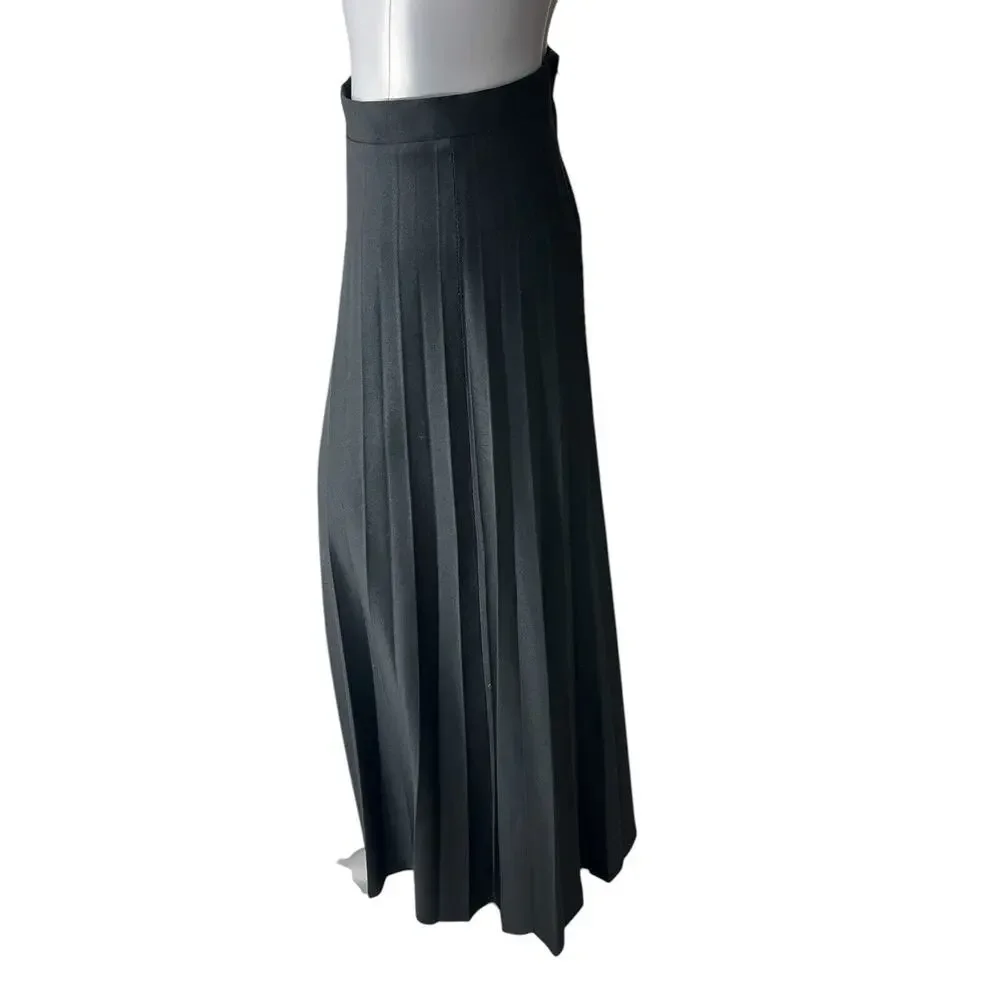 Vtg Pants Pleaded Culottes Wide Leg Black Caron Components Boho 2 XS Zipper